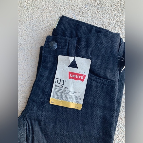 LEVI’S Boys 511 Slim Fit Soft Brushed Black Jeans Pants Size 5 Reg BRAND NEW - Picture 13 of 14